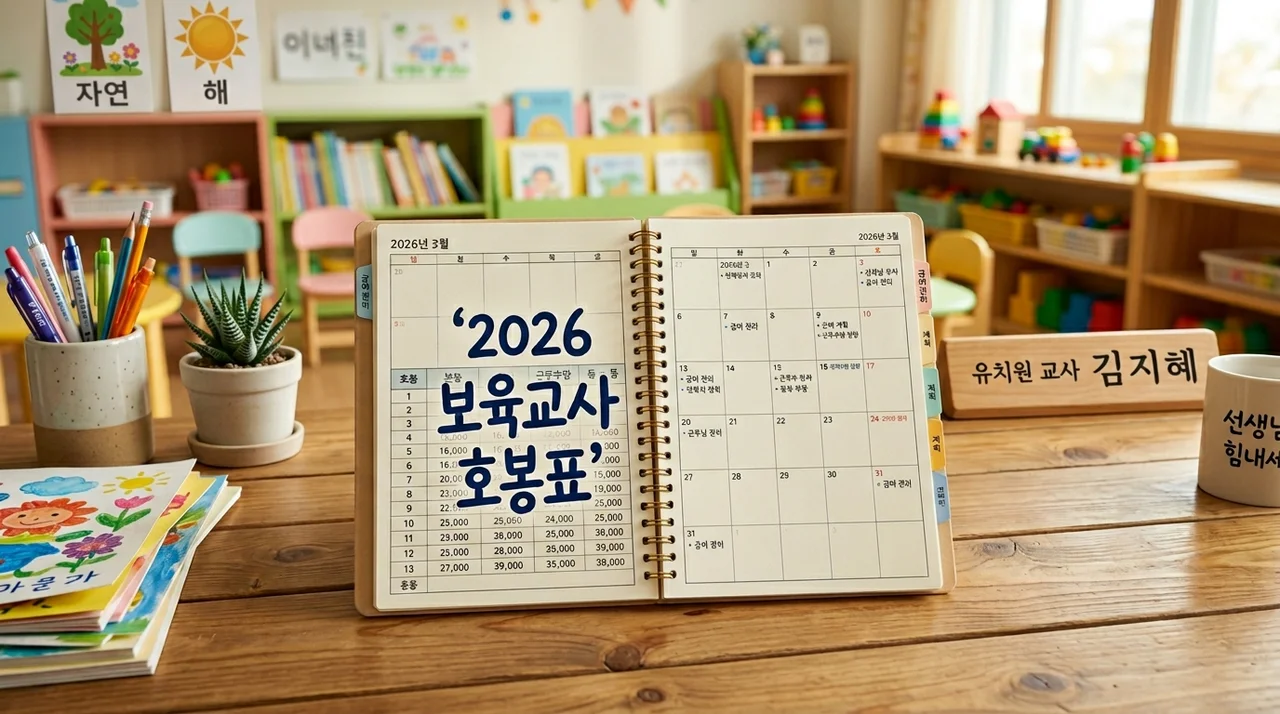 2026 보육교사 호봉표 및 수당 완벽 정리 (인상률 반영 실수령액)