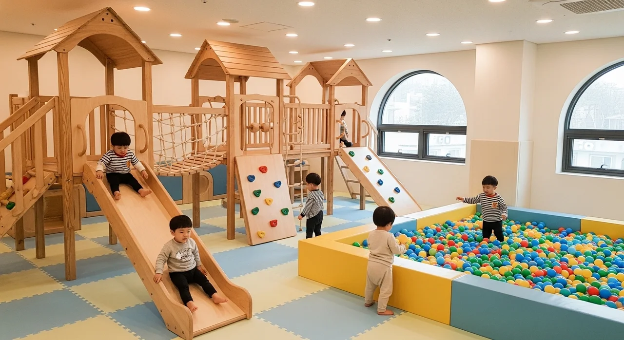 미취학 아동을 위한 실내 놀이체험실: 예약 및 지점 안내